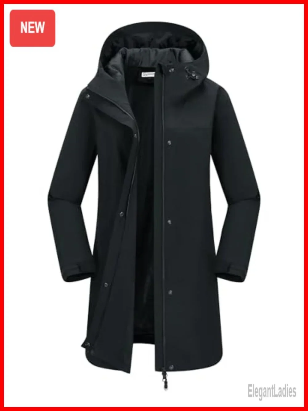 Women's Waterproof Long Raincoat with Hood 10000mm Breathable Lightweight
